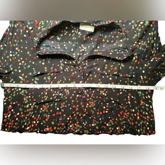 Anthropologie Maeve Polka Dot Button Down Blouse - Picture 9 of 9
